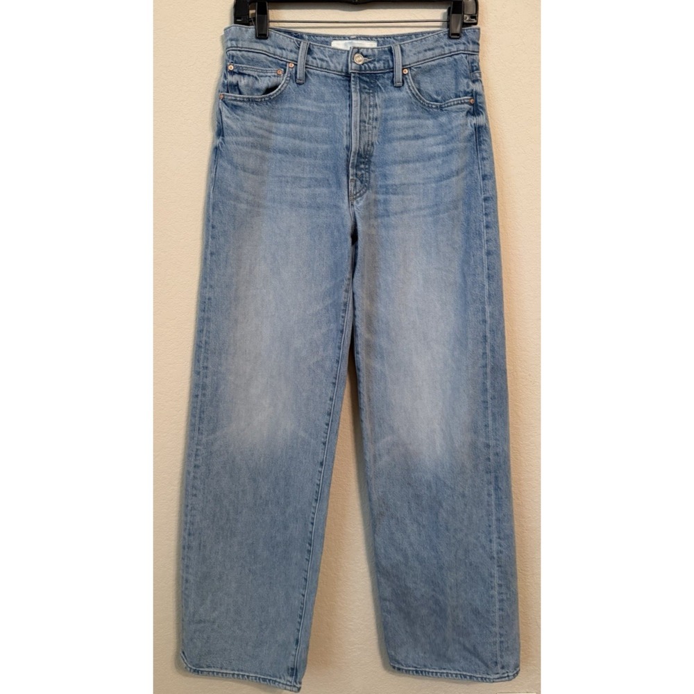 MOTHER The Dodger Button Hover Cuff Wide Leg Jeans I Could Care Less Size 27